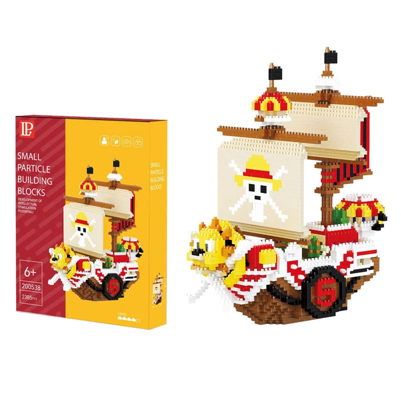 2385pcs+ One Piece Thousand Sunny Mini Brick Pirates Ship – 3D Anime Micro Building Block Toy - Image 7
