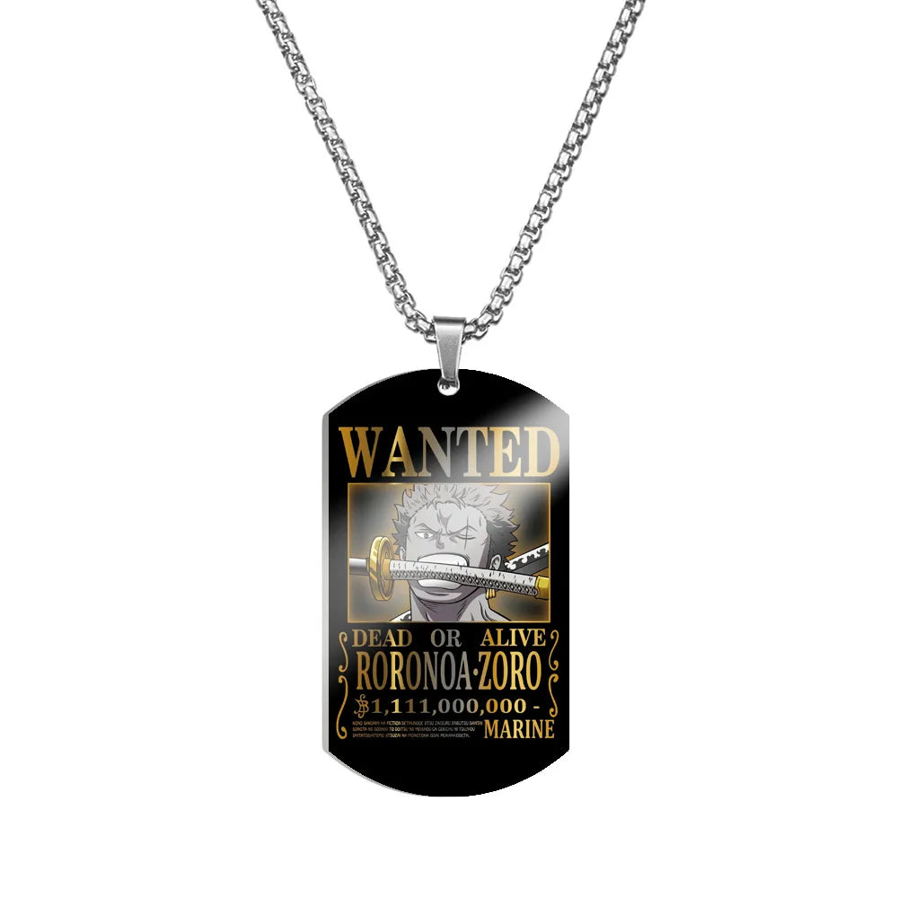 Creative One Piece Anime Luffy & Zoro Stainless Steel Necklace - Image 3