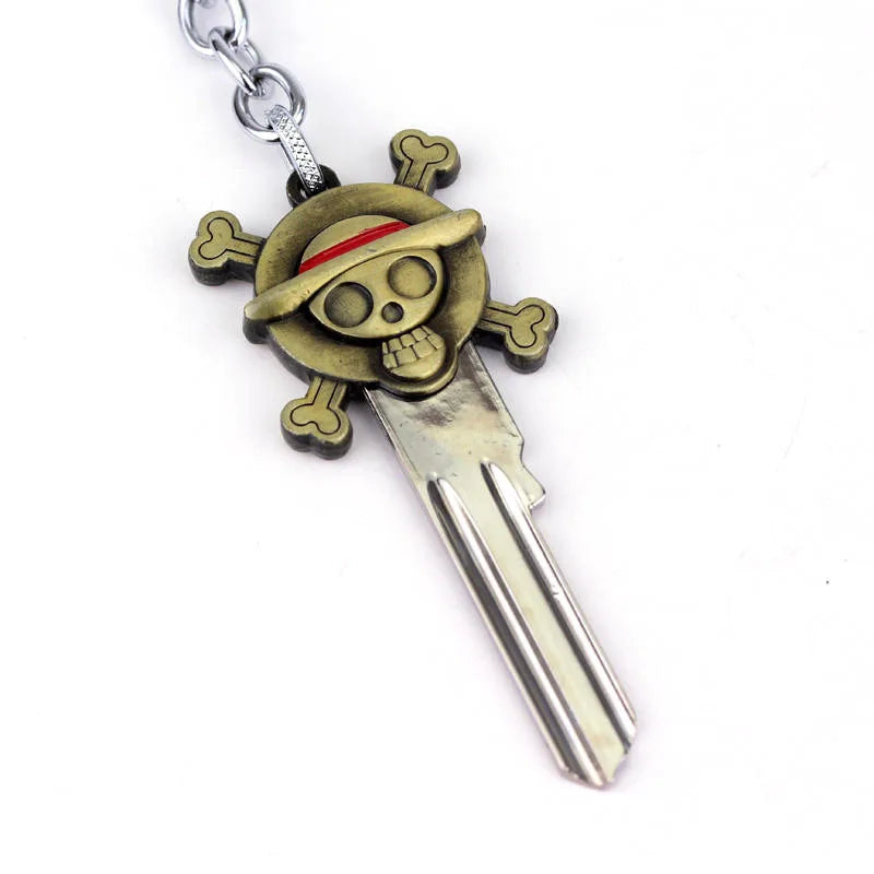Anime One Piece Luffy Straw Hat Key-Shaped Keychain - Image 3