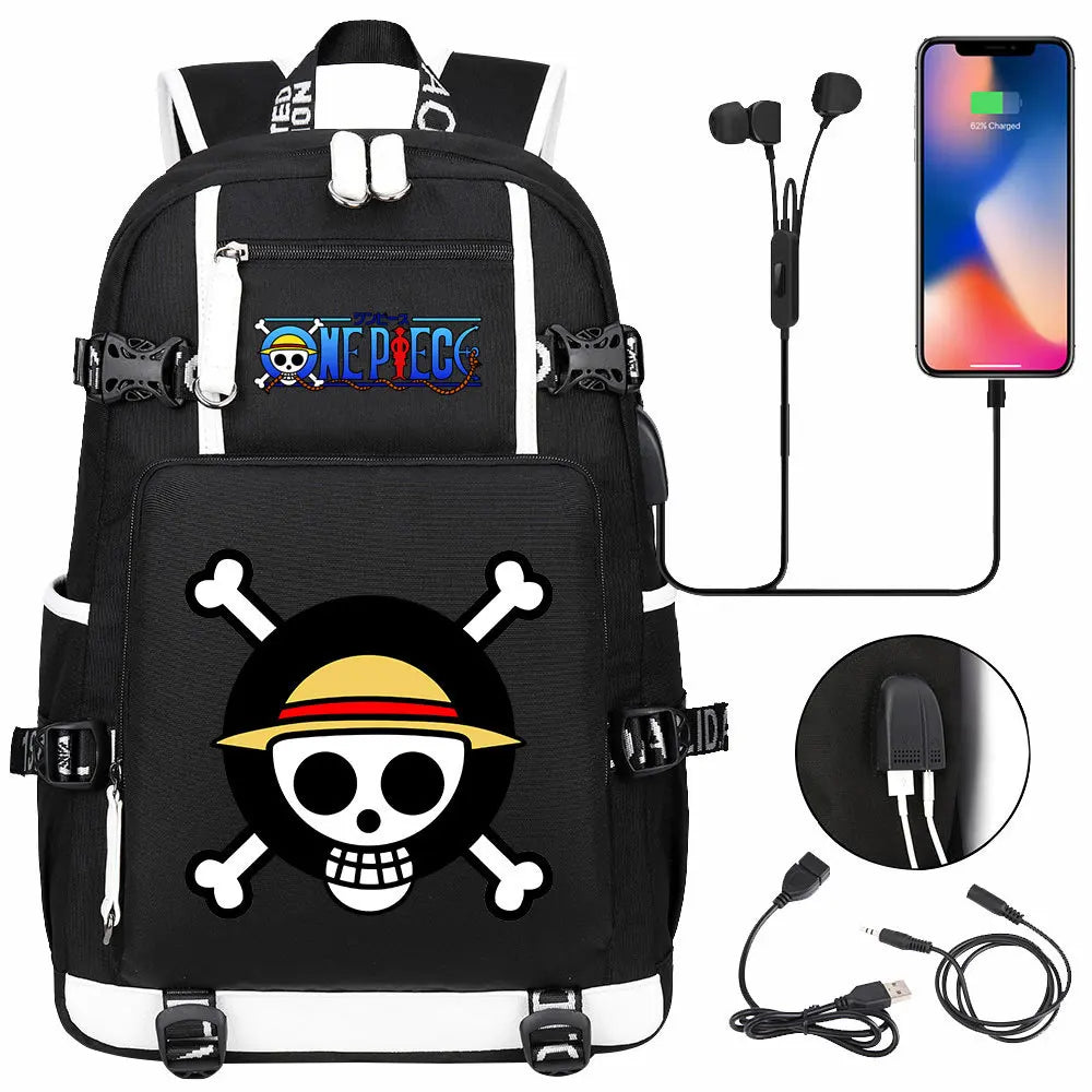 One Piece Anime Large Capacity Backpack with USB - Image 23