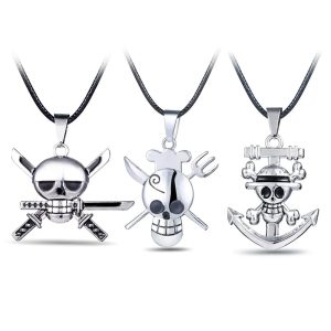 Anime One Piece Skull Logo Necklace