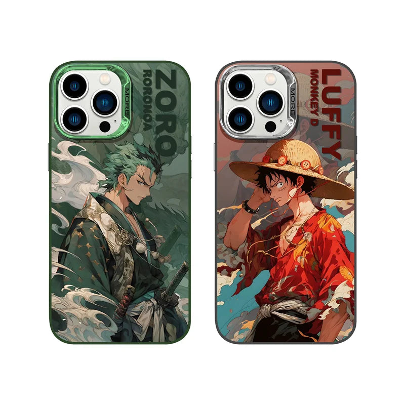 Luffy Hat & Roronoa Zoro Plating Anime Phone Case