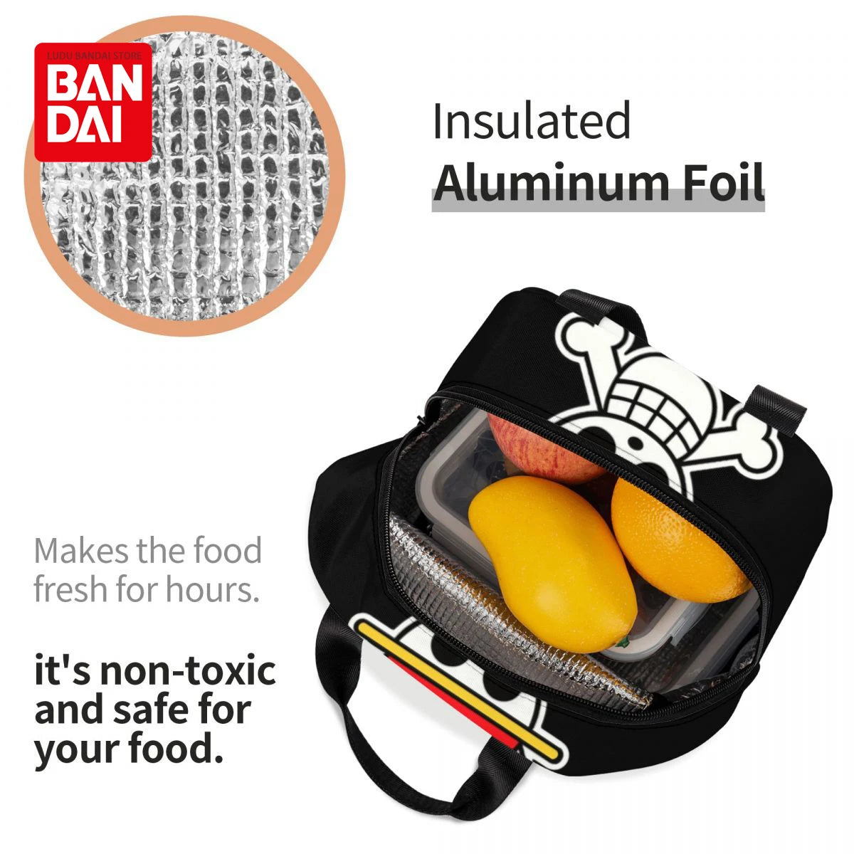 Custom One Piece Skull Logo Lunch Bag - Image 4