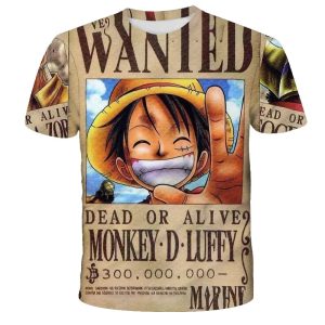 Fashion Kid Anime One Piece Luffy T-Shirt