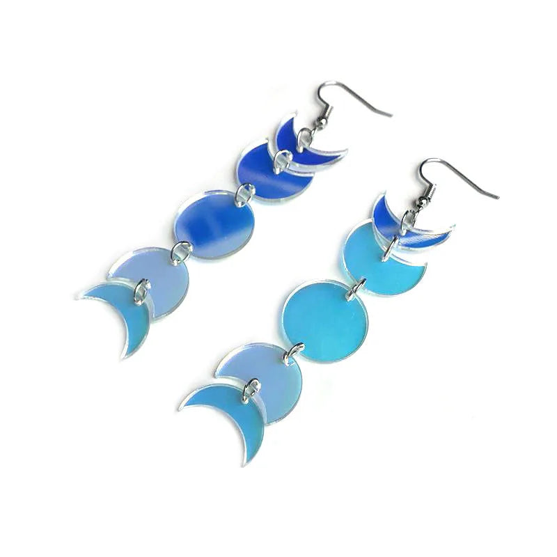 Geometric Acrylic Moon Earrings