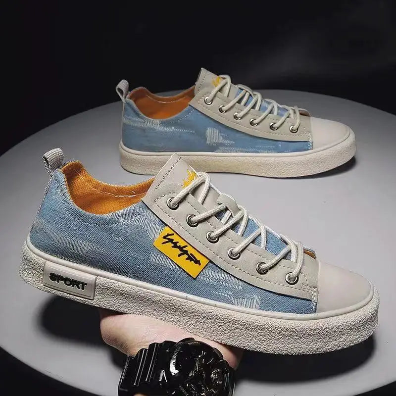 Male Black Summer Canvas Sneakers - Image 4