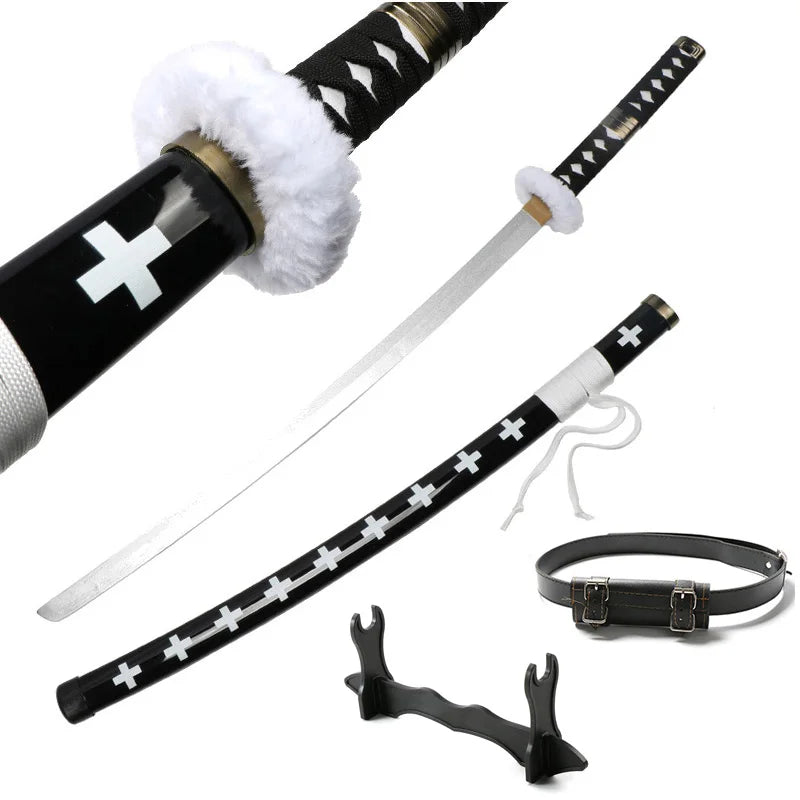 104cm Roronoa Zoro Katana – Japanese Anime Cosplay Weapon Prop with Bamboo Blade, Belt & Sword Holder - Image 10