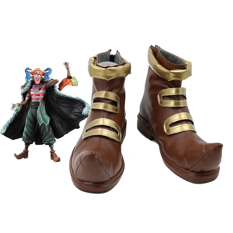 Anime One Piece Clown Buggy Cosplay Boots - Image 4