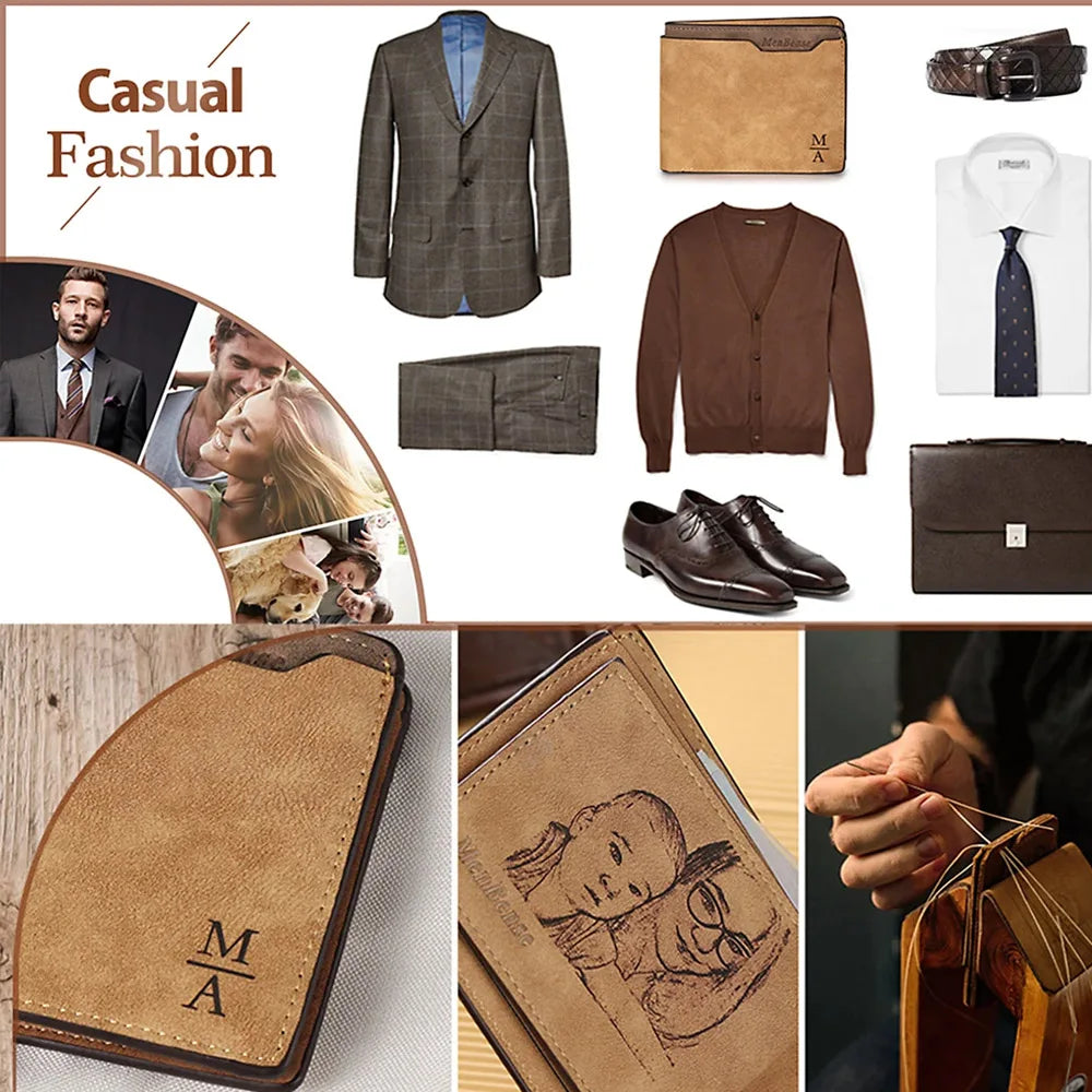 Customized Name Engraving Men’s Wallet - Image 5