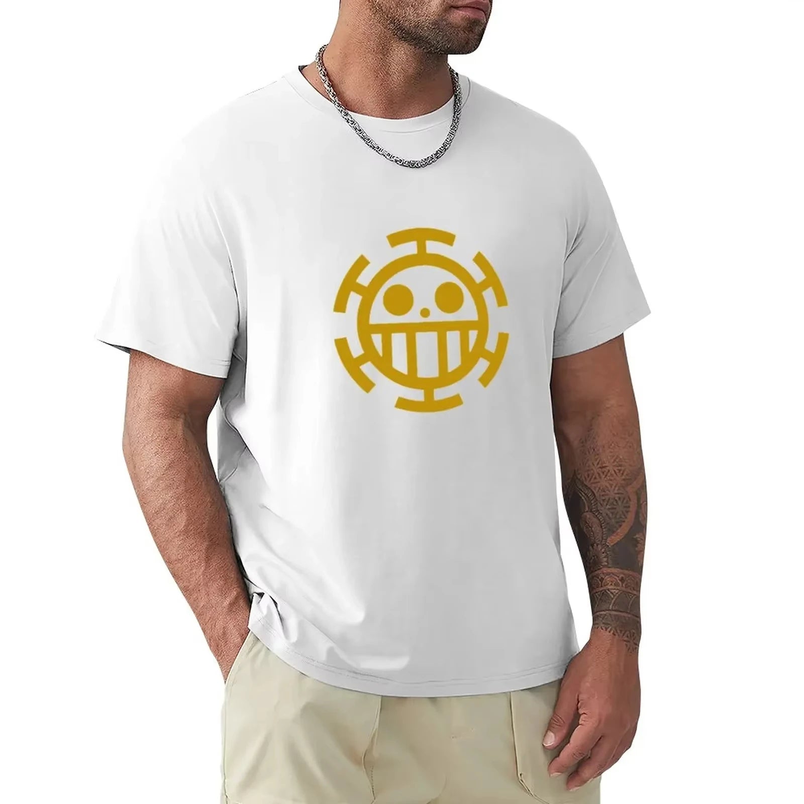(Miniso) One Piece Anime Trafalgar Law Jolly Roger T-Shirt - Image 4