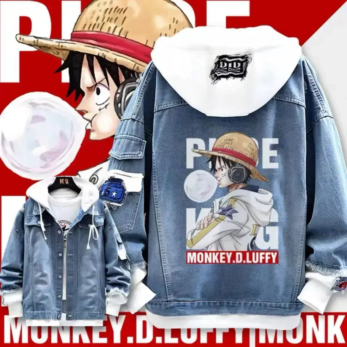 One Piece Anime Hoodie & Denim Jacket - Image 7