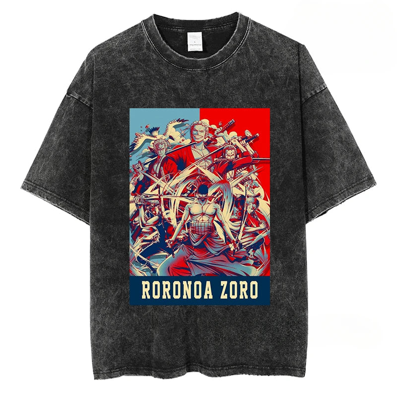 Men’s and Women’s Zoro Y2K Harajuku High Street Anime T-Shirts - Image 4